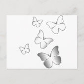 5 Witte Butterflies Briefkaart (Voorkant)