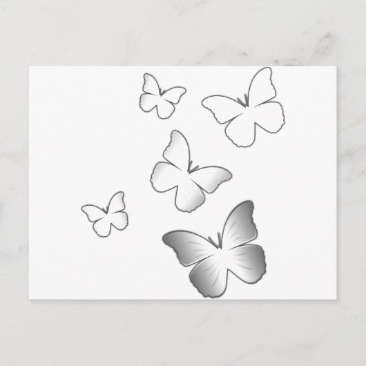 5 Witte Butterflies Briefkaart (Voorkant)