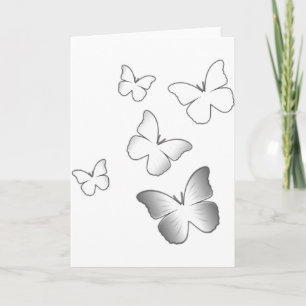 5 Witte Butterflies Kaart