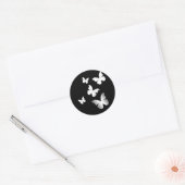 5 Witte Butterflies Ronde Sticker (Envelop)