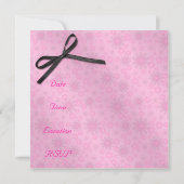 5"x5" Vierkant Roze en Zwarte Formele Uitnodiging (Achterkant)