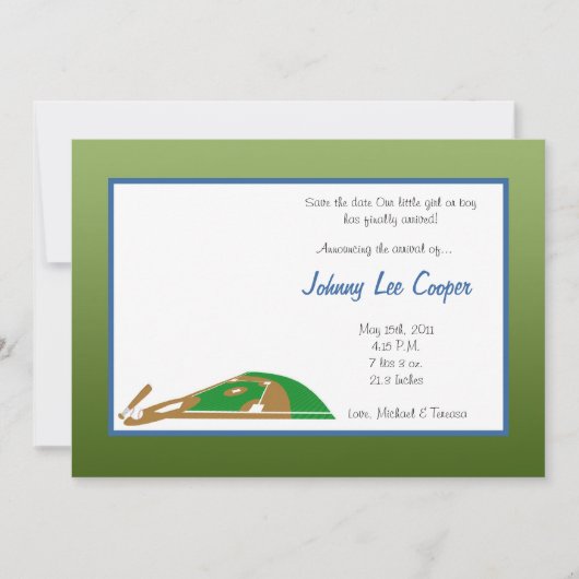 5 x7 Aankondiging van geboorte op basis van sport (Voorkant)