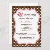 5 x7 Bruine Butterfly Birthday Party Invite Kaart (Voorkant / Achterkant)