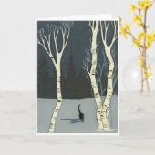 5 " x7" Kat in Sneeuw door Lucia Johnson, Blank Kaart (Gele Bloem)