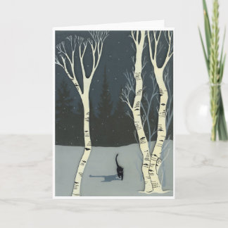 5 " x7" Kat in Sneeuw door Lucia Johnson, Blank Kaart