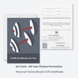 5 "x7" Minimale Corporate Wellness Cadeaubon