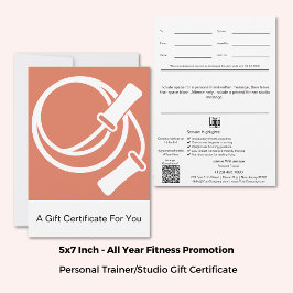 5 "x7" Oranje witte gezonde gewoonten Cadeaubon