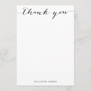 5 x7 Script Font Dank u wel Bedankkaart