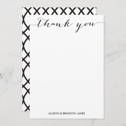 5 x7 Script Font Dank u wel Bedankkaart (Voorkant / Achterkant)