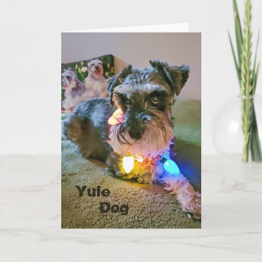 5"x7" Vouwkaart || Yule-hond Kaart (Voorkant)