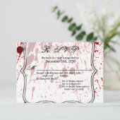 5 x 3,5 R.S.V.P. Kaart Bloedplaatje Vampier Gothic (Staand voorkant)