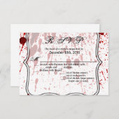 5 x 3,5 R.S.V.P. Kaart Bloedplaatje Vampier Gothic (Voorkant / Achterkant)