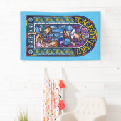 5' x 3' Kerst vinyl Banner Glas in lood (Insitu)