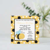 5 x 5 Buzzin Honey Bumble Bee Baby shower Invitati Kaart (Staand voorkant)