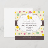 5 x 5 Girl Rubber Duck Duckie Baby shower Uitnodig Kaart (Voorkant / Achterkant)