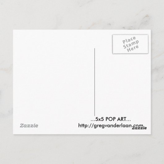 5 x 5 POP ART BRIEFKAART (Achterkant)