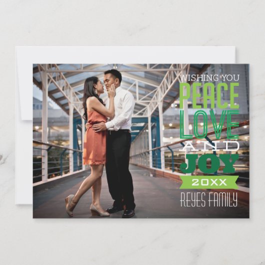 5 x 7 1 Fotokaart voor vrede, liefde en vreugde Feestdagenkaart (Voorkant)