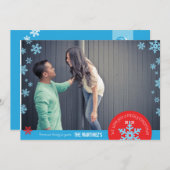 5 x 7 1 Photo Snowflake Feestdagenkaart (Voorkant / Achterkant)