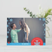 5 x 7 1 Photo Snowflake Feestdagenkaart (Staand voorkant)
