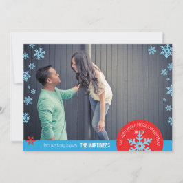 5 x 7 1 Photo Snowflake Feestdagenkaart