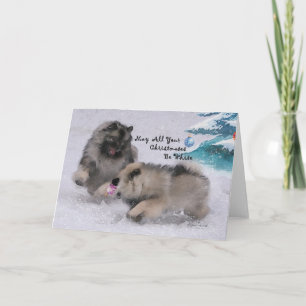 5 x 7 2018 de Kerstkaart van Keeshond van de Kaart