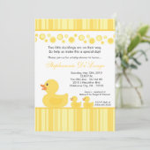 5 x 7 2 Gele Rubber Duck Baby shower Uitnodiging (Staand voorkant)