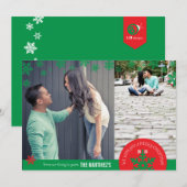 5 x 7 2 Photo Snowflake-fotokaart Feestdagenkaart (Voorkant / Achterkant)