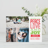 5 x 7 3 Fotokaart voor vrede, liefde en vreugde Feestdagenkaart (Staand voorkant)