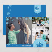 5 x 7 3 Photo Snowflake-fotokaart Feestdagenkaart (Voorkant / Achterkant)