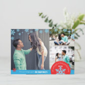 5 x 7 3 Photo Snowflake-fotokaart Feestdagenkaart (Staand voorkant)