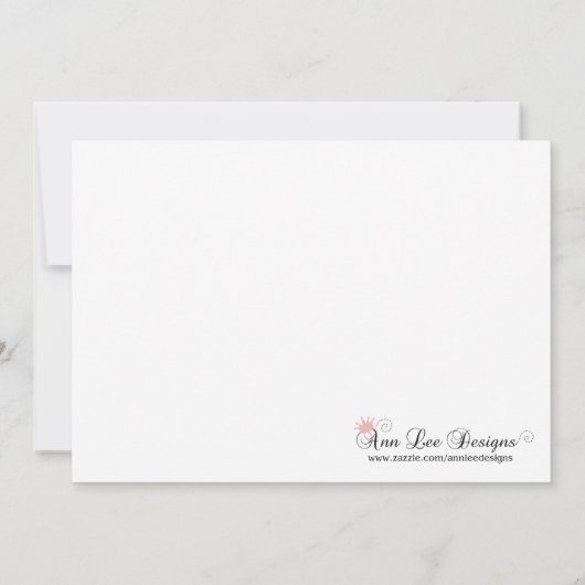 5 x 7 Aankondiging Afstuderen roze Damask-foto (Achterkant)