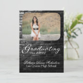 5 x 7 aankondiging van Black Brick Building Wall S (Staand voorkant)