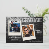 5 x 7 aankondiging van Black Brick Building Wall S (Staand voorkant)