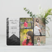 5 x 7 aankondiging van Black Brick Building Wall S (Staand voorkant)