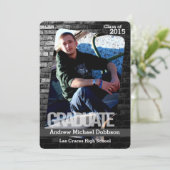 5 x 7 aankondiging van Black Brick Building Wall S (Staand voorkant)