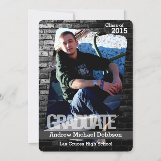 5 x 7 aankondiging van Black Brick Building Wall S (Voorkant)