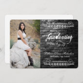 5 x 7 aankondiging van Black Brick Building Wall S (Voorkant / Achterkant)