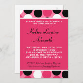 5 x 7 Aankondiging van het Afstuderen van de Roze  (Voorkant / Achterkant)