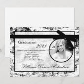 5 x 7 aankondiging van het zwarte Afstuderen voor  (Voorkant / Achterkant)
