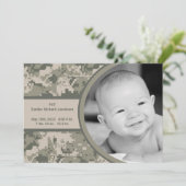 5 x 7 ARMY ACU Camo Camo Foto geboorteaankondiging Aankondiging (Staand voorkant)