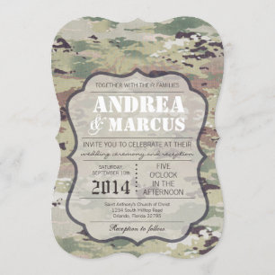 5 x 7 Army Air Force OCP Camo Weddenschap Uitnodig Kaart