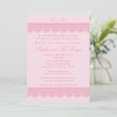 5 x 7 Baby Girl Pink Lace Baby shower Uitnodiging (Staand voorkant)