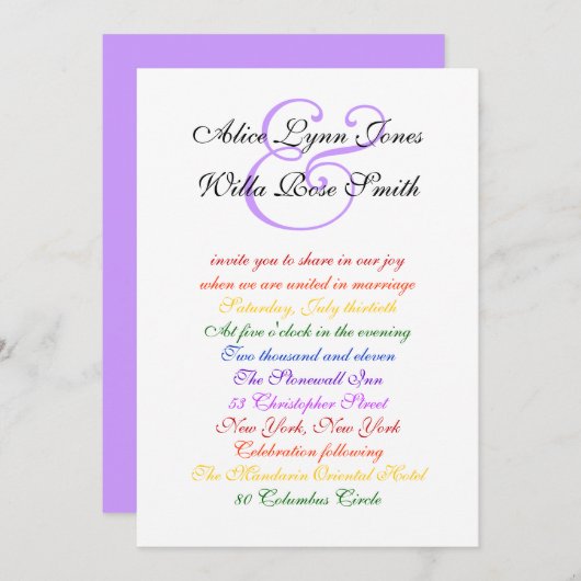 5 x 7 basispapier voor homoverbindingen regenboogs kaart (Voorkant / Achterkant)