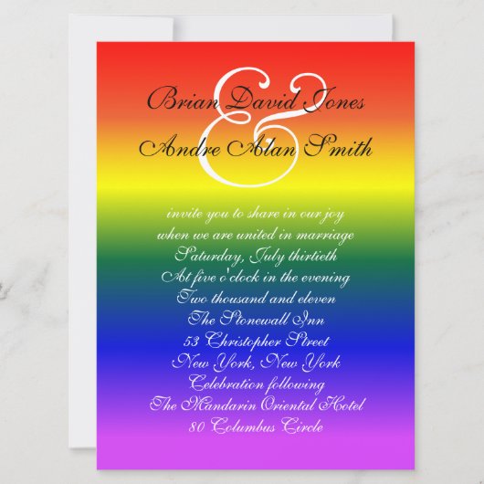 5 x 7 basispapier voor homoverbindingen regenboogs kaart (Voorkant)