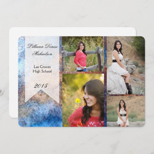 5 x 7 bekendmaking van Rusted Metal Old Steel Gru  Aankondiging (Voorkant / Achterkant)