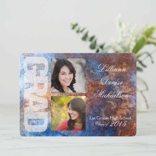 5 x 7 bekendmaking van Rusted Metal Old Steel Gru  Aankondiging (Staand voorkant)