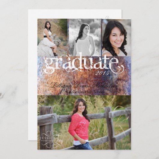 5 x 7 bekendmaking van Rusted Metal Old Steel Gru  Aankondiging (Voorkant / Achterkant)