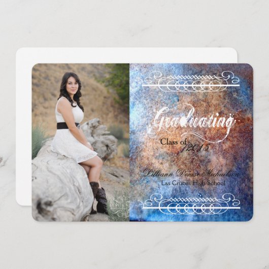 5 x 7 bekendmaking van Rusted Metal Old Steel Gru  Aankondiging (Voorkant / Achterkant)