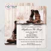 5 x 7 Birthday Invitation boots country rustige we Kaart (Voorkant / Achterkant)