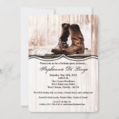 5 x 7 Birthday Invitation boots country rustige we Kaart (Voorkant)